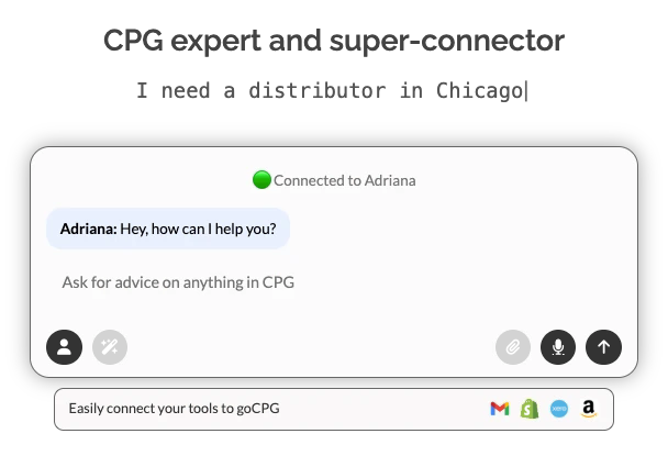 goCPG AI Expert interface image